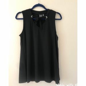 Rafaella Career Tie Neck Sleeveless Blouse